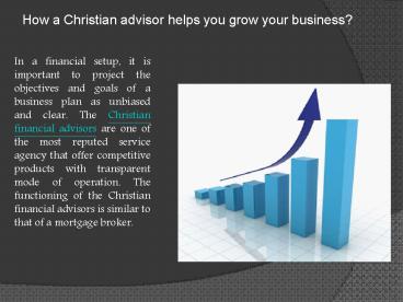 How a Christain advisor helps you grow your business?