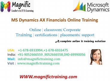 Microsoft Dynamics AX Training Courses