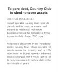 To pare debt, Country Club to shed non-core assets PowerPoint PPT Presentation