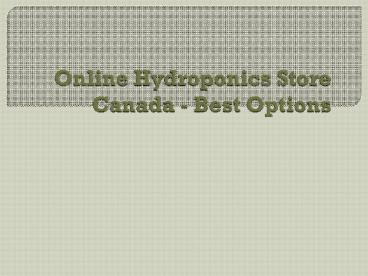 Online Hydroponics Store Canada - Best Options