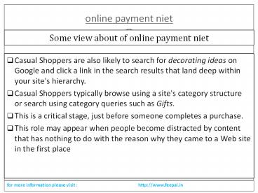 A best way to submitted online payment niet