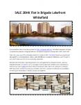 @2BHK Flats for sale in Brigade Lakefront Bangalore