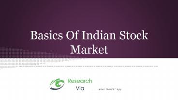 Basics Of Indian Stock Market
