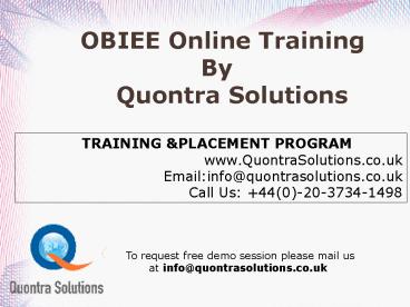 Oracle 12C Online Training by QuontraSolutions