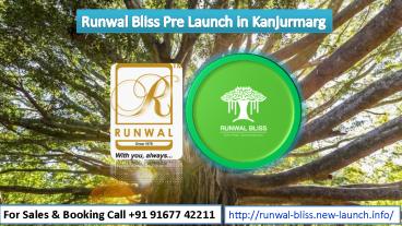 Runwal Bliss Pre Launch - Crompton Greaves Kanjurmarg East