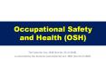 Occupational Health and Safety PowerPoint PPT Presentation