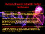 Choosing Electric Cigarette Battery Melbourne