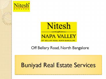 Sumptuous Villas in Nitesh Napa Valley Bangalore