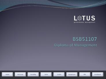 BSB51107 Diploma of Management