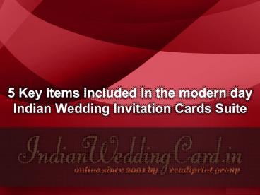 Hindu wedding invitation cards