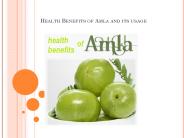 Health Benefits of Amla and its usage