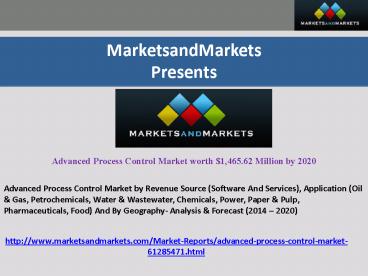 Advanced Process Control Market by Application & Revenue Source  - 2020