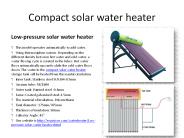 Compact solar water heater - Micoe