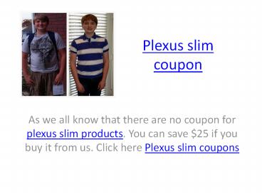 Plexus Slim Coupon