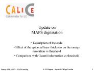 Update on MAPS digitisation
