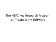 The NSFC Key Research Program on Trustworthy Software