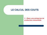 LE CALCUL DES COUTS
