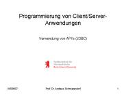 Programmierung von Client/Server-Anwendungen  Verwendung von API