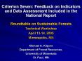 Criterion Seven: Feedback on Indicators and Data Assessment Included in the National Report PowerPoint PPT Presentation