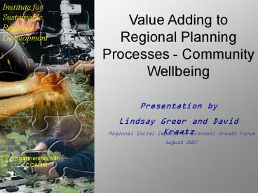 Central Queensland Indicators of Community Wellbeing