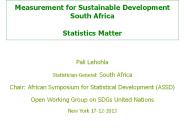 Measurement for Sustainable Development South Africa