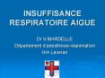 INSUFFISANCE RESPIRATOIRE AIGUE PowerPoint PPT Presentation