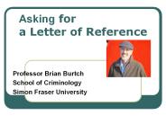 Asking for a Letter of Reference