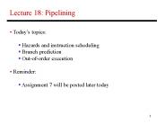 Lecture 18: Pipelining