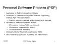 Personal Software Process (PSP) PowerPoint PPT Presentation