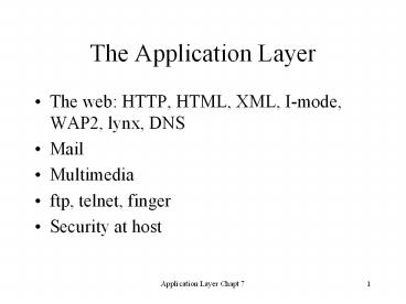 The Application Layer
