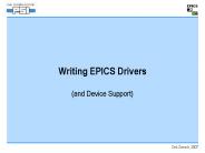 Writing EPICS Drivers