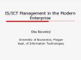 IS/ICT Management in the Modern Enterprise PowerPoint PPT Presentation