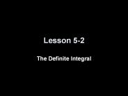 The Definite Integral