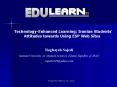 Technology-Enhanced Learning: Iranian Students' Attitudes towards Using ESP Web Sites PowerPoint PPT Presentation