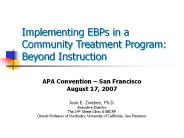 Implementing EBPs in a Community Treatment Program: Beyond Instruction