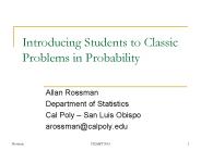 Introducing Students to Classic Problems in Probability