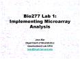 Bio277 Lab 1: Implementing Microarray Analysis PowerPoint PPT Presentation
