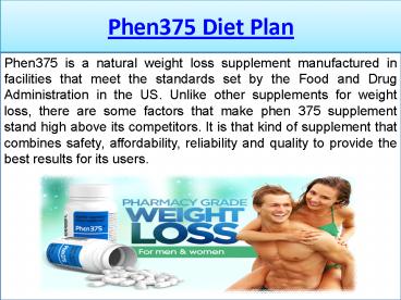 Phen375 Review - Fitness & Care