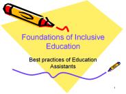 Foundations of Inclusive Education