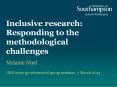 Inclusive research: Responding to the methodological challenges PowerPoint PPT Presentation