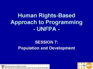 Human Rights-Based Approach to Programming - UNFPA -