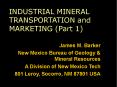 INDUSTRIAL MINERAL TRANSPORTATION and MARKETING (Part 1) PowerPoint PPT Presentation