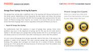 Garage Door Springs Servicing By Experts