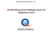 De-Mystifying Oracle Weblogic Server