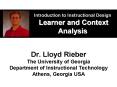 Introduction to Instructional Design Learner and Context Analysis PowerPoint PPT Presentation