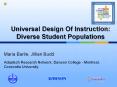 Universal Design Of Instruction: Diverse Student Populations PowerPoint PPT Presentation