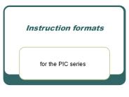 Instruction formats