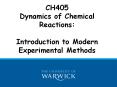 CH405 Dynamics of Chemical Reactions: Introduction to Modern Experimental Methods PowerPoint PPT Presentation