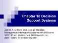 Chapter 10 Decision Support Systems PowerPoint PPT Presentation