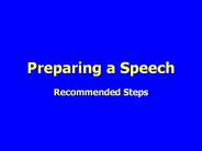 Preparing a Speech